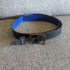 Coach Men's reversible belt black blue  47 inch